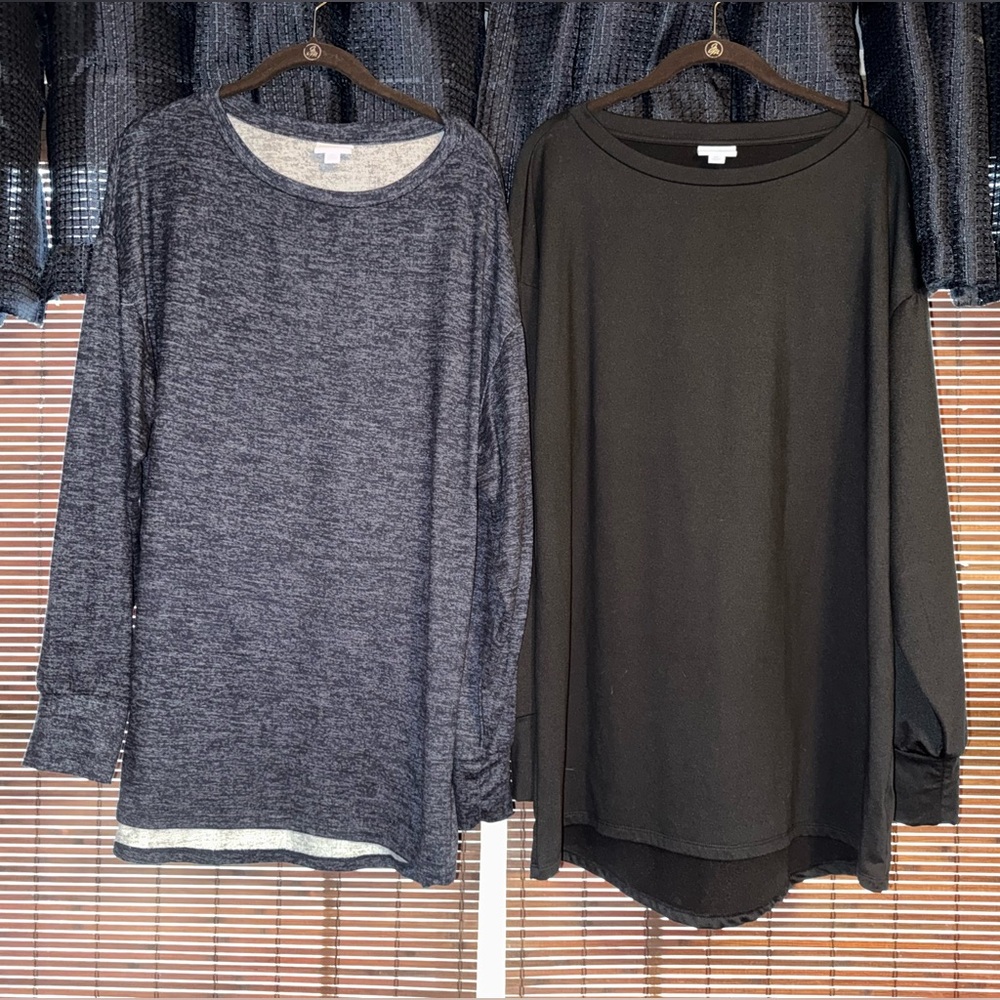 2 LuLaroe Erins, Black, Navy. Size XL